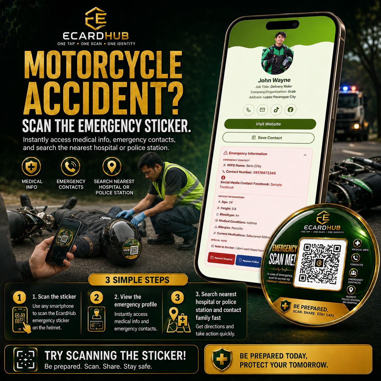 ECARD COSTUMIZED STICKERS WITH DIGITAL PROFILE - additional photo