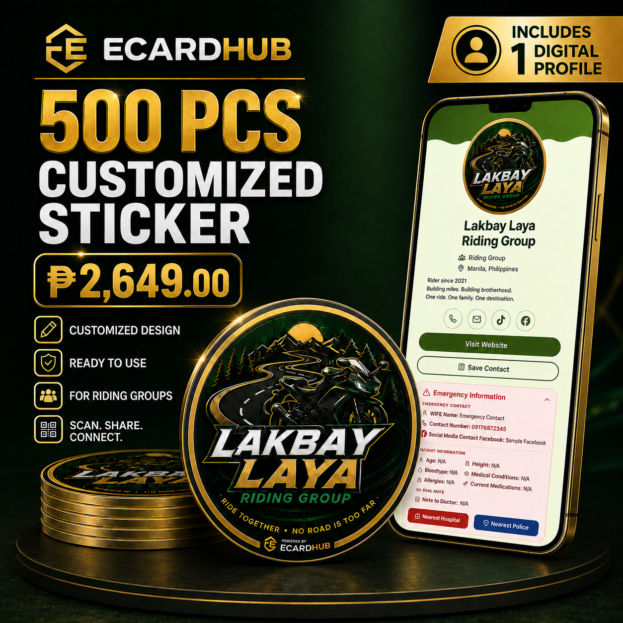 ECARD COSTUMIZED STICKERS WITH DIGITAL PROFILE - additional photo
